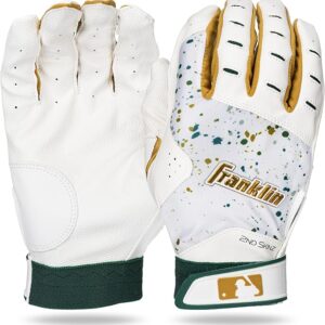 Franklin Sports 2nd-Skinz - Guantines de bateo blanco verde dorado