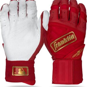 Franklin Sports MLB - Guantines de bateo Infinite Powerstrap Rojo-Dorado